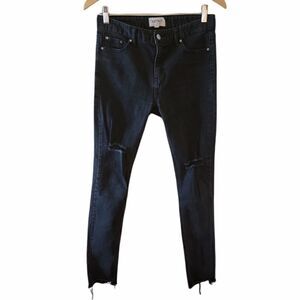 Evidnt Distressed High Rise Ankle Jeans